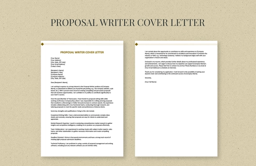 Proposal Writer Cover Letter