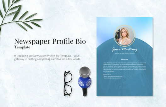 Newspaper Profile Bio Template