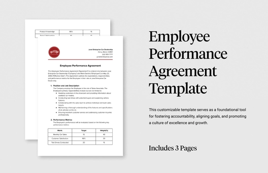 Employee Performance Agreement Template