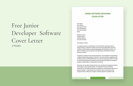 Junior Software Developer Cover Letter
