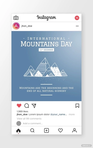International Mountains Day Instagram Post Template