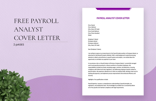Payroll Analyst Cover Letter