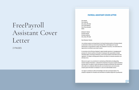 Payroll Assistant Cover Letter