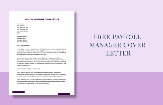 Payroll Manager Cover Letter