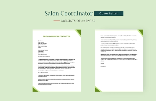 Salon Coordinator Cover Letter