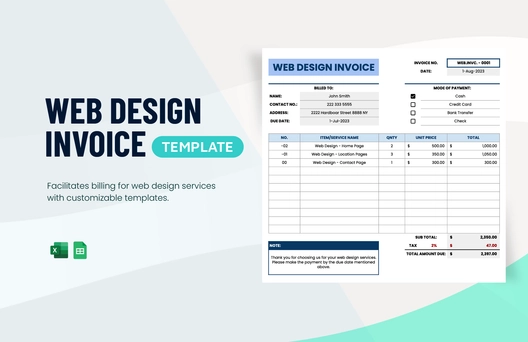 Web Design Invoice Template