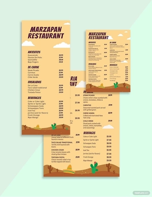 Mexican Menu Template