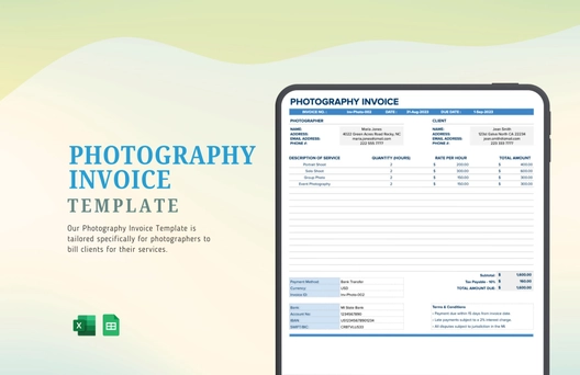 Photography Invoice Template Photography Invoice Template