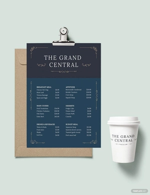 Elegant Menu Board Template