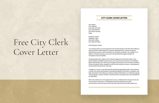 City Clerk Cover Letter