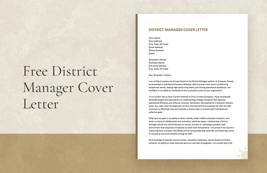 District Manager Cover Letter