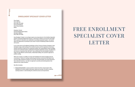 Enrollment Specialist Cover Letter
