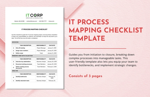 IT Process Mapping Checklist Template