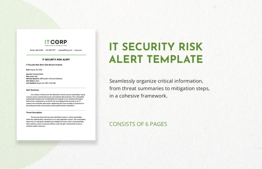 IT Security Risk Alert Template