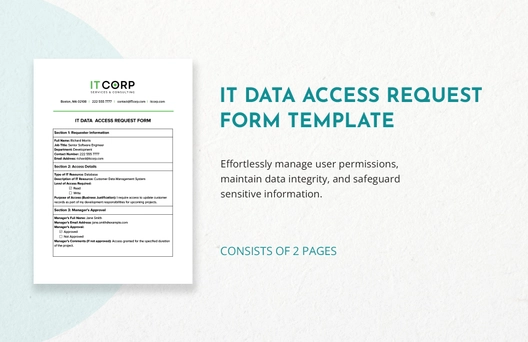 IT Data Access Request Form Template