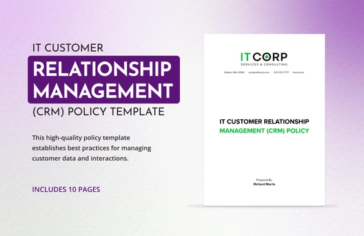 IT Customer Relationship Management (CRM) Policy Template