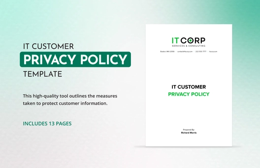 IT Customer Privacy Policy Template