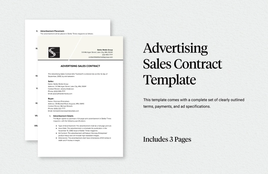 Advertising Sales Contract Template