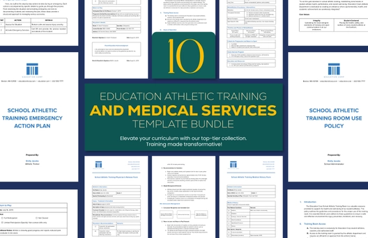 10 Education Athletic Training and Medical Services Template Bundle