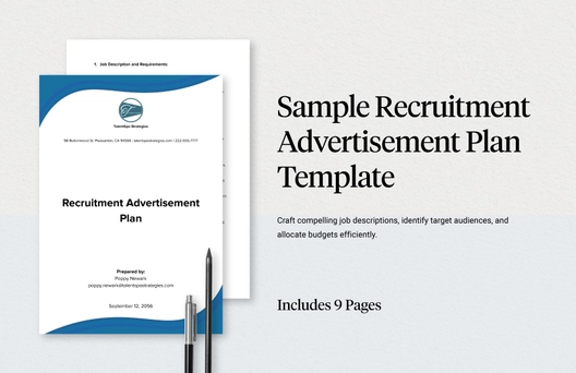Sample Recruitment Advertisement Plan Template