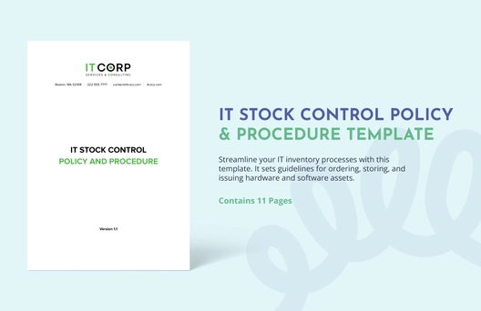 IT Stock Control Policy & Procedure Template