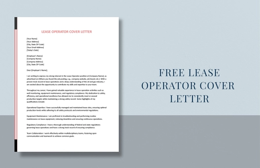 Lease Operator Cover Letter