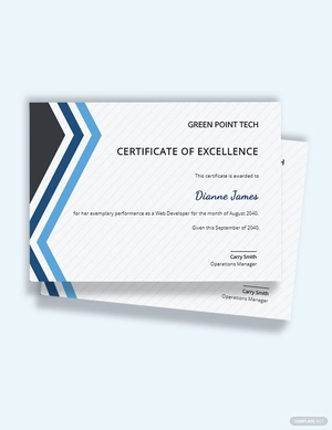 Employee Excellence Certificate Template