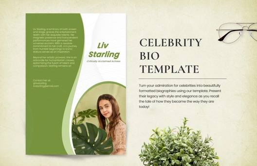 Celebrity Bio Template
