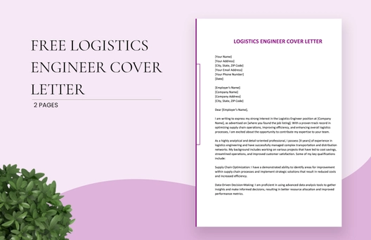 Logistics Engineer Cover Letter