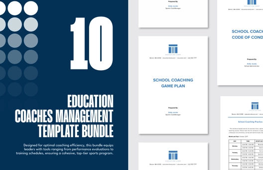 10 Education Coaches Management Template Bundle