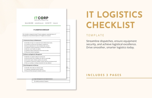 IT Logistics Checklist Template