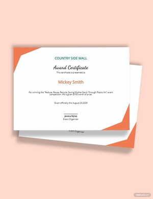 Simple Winner Certificate Template