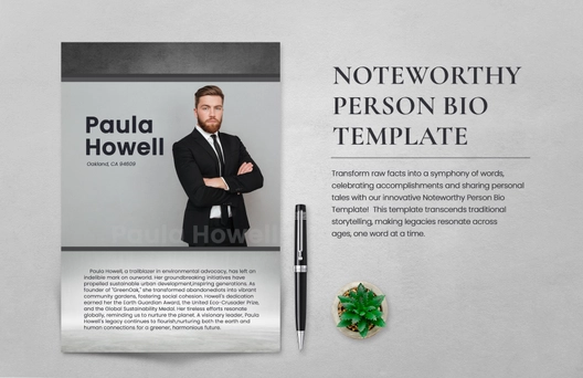 Noteworthy Person Bio Template