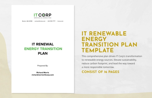 IT Renewable Energy Transition Plan Template