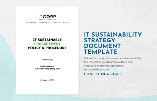 IT Sustainable Procurement Policy & Procedure Template