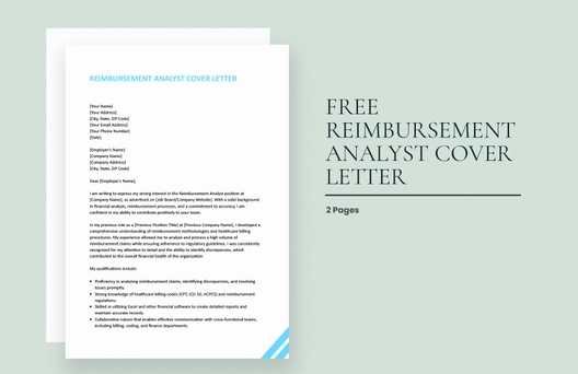 Reimbursement Analyst Cover Letter