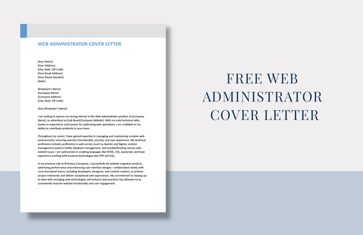 Web Administrator Cover Letter