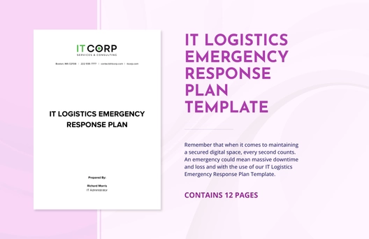 IT Logistics Emergency Response Plan Template