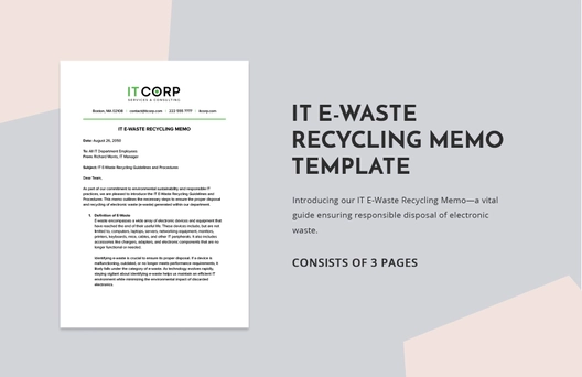 IT E-waste Recycling Memo Template