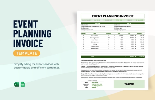 Event Planning Invoice Template Event Planning Invoice Template