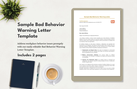 Sample Bad Behavior Warning Letter Template