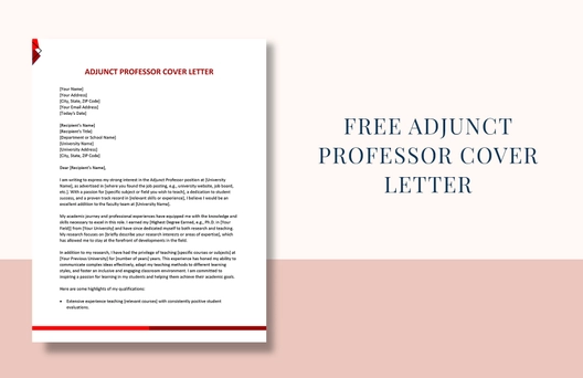 Adjunct Professor Cover Letter