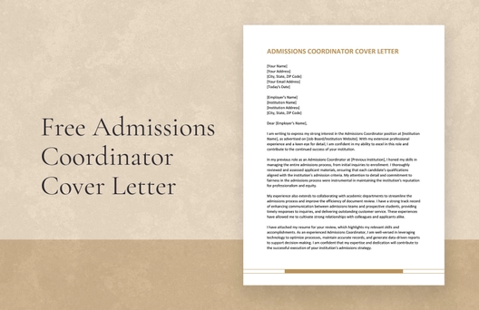 Admissions Coordinator Cover Letter