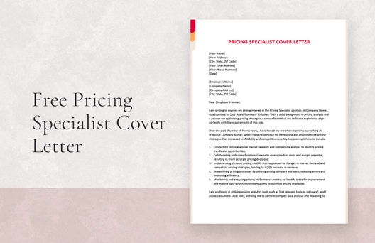 Pricing Specialist Cover Letter
