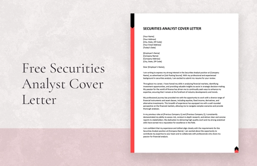 Securities Analyst Cover Letter