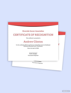 Modern Soccer Certificate Template