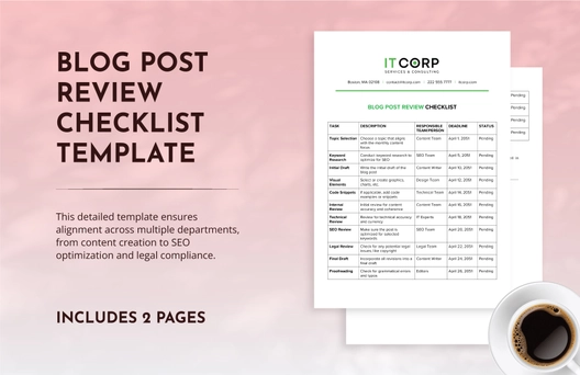 Blog Post Review Checklist Template Blog Post Review Checklist Template