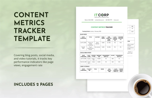 Content Metrics Tracker Template Content Metrics Tracker Template
