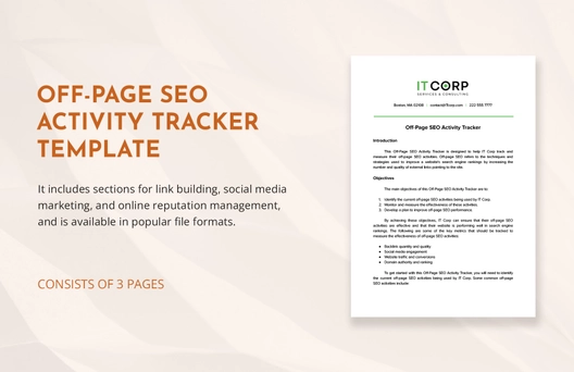 Off-page SEO Activity Tracker Template Off-page SEO Activity Tracker Template