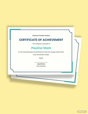 Talent Show Certificate of Achievement Template